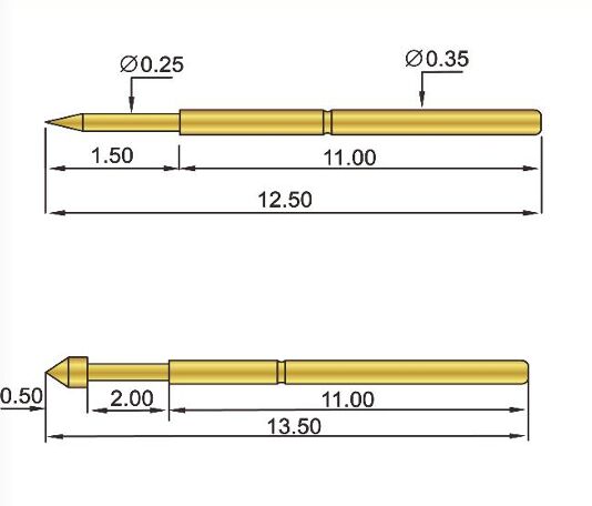 Sonde de test à ressort en laiton durable à haute conductivité pour tests de précision dans les applications CTI/FCT
