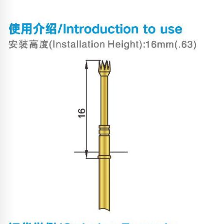 Problème d'essai de ressort en acier inoxydable de taille personnalisée avec plongeur BeCu/SK4 pour applications TIC