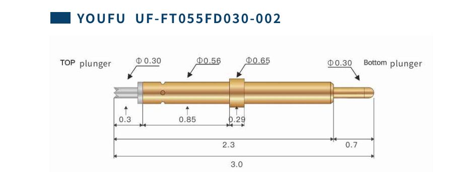 Épinette de contact à ressort pour sonde à double tête pour les essais de circuits intégrés